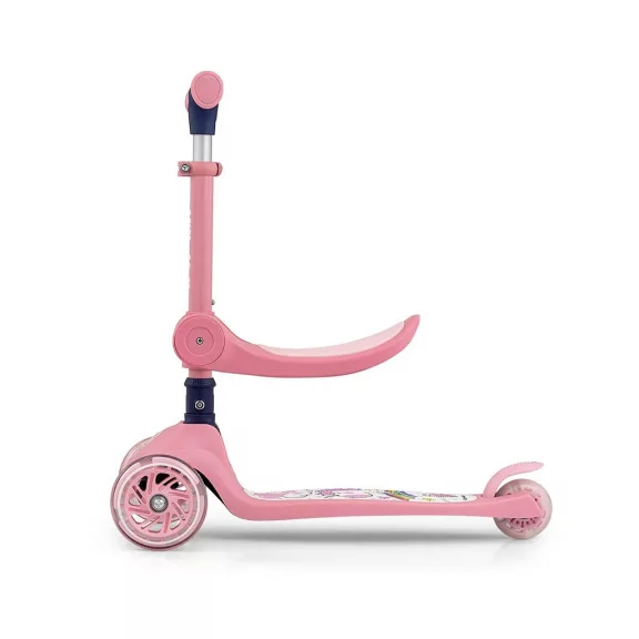 FUZZY háromkerekű üléses-scooter egyensúlyozó roller gyerekeknek pink