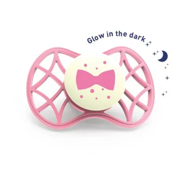   Nuvita Air.55 Cool! éjszakai cumi védőkupakkal 6hó+ - Glow Flamingo - 7085