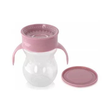 Baby Care 360 itatópohár fogantyúval - pink
