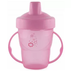 Baby Care itatópohár fogantyúval 210ml magas - pink
