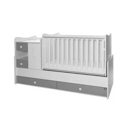 Lorelli MiniMax kombi ágy 72x190 - White & Stone Grey