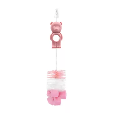 Baby Care cumi és cumisüvegmosó kefe - Bear Blush Pink