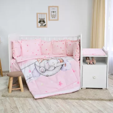   Lorelli ágynemű garnitúra Trend kombi ágyhoz - Butterflies Pink
