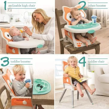   Infantino Grow-With-Me 4 az 1-ben átalakítható etetőszék - róka