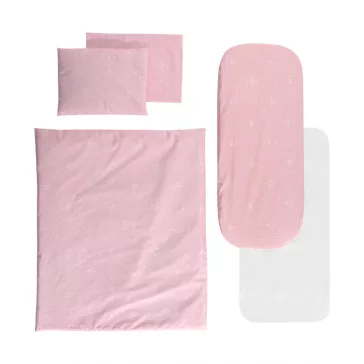   Lorelli ágynemű garnitúra mózeskosárba - Little Bear Pink
