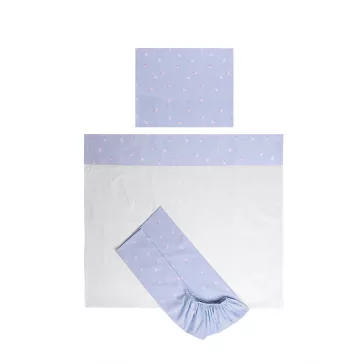   Lorelli Tiny Dream Trio ágynemű garnitúra 60x120 - Train Blue