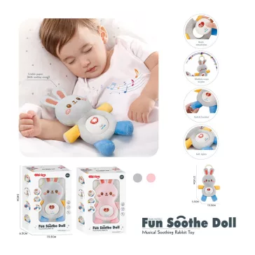   Chipolino Nyugtató nyuszi figura zenével és fénnyel, halvány rózsaszín