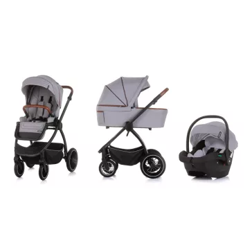   Chipolino Prestige 3az1-ben multifunkciós babakocsi - Cloud grey