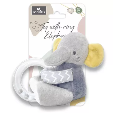 Lorelli Toys Plüss gyűrűs játék - Szürke Elefánt