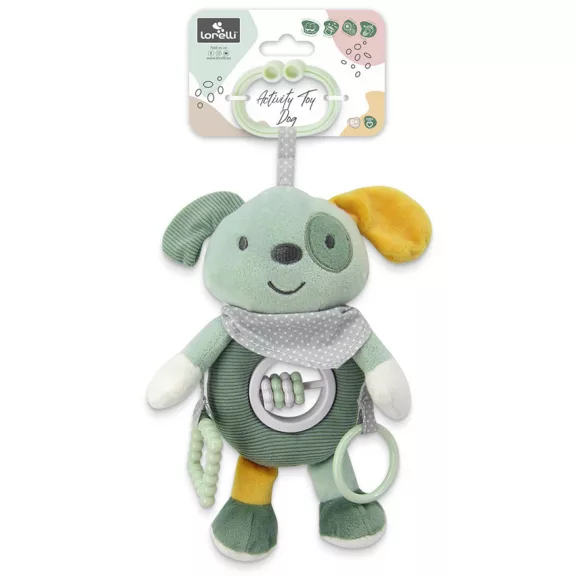 Lorelli Toys plüss csörgőjáték - Zöld Kutya