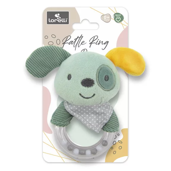Lorelli Toys Plüss csörgő - Zöld Kutya