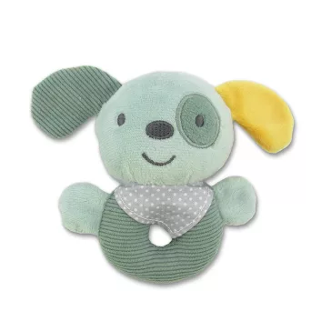 Lorelli Toys Plüss csörgő karika - Zöld Kutya