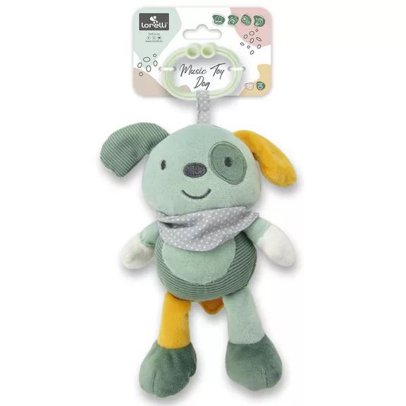 Lorelli Toys plüss zenélő játék - Zöld Kutya
