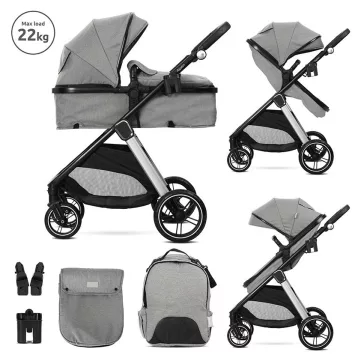   Lorelli Aspen babakocsi mózessé alakítható sport résszel - Grey