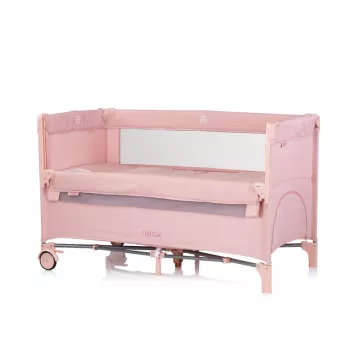   Chipolino Relax multifunkciós utazóágy - Pink Marshmellow Linen