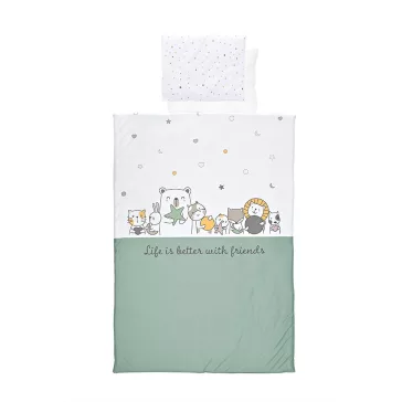 Lorelli 4 részes ágynemű garnitúra - Happy Friends Mint