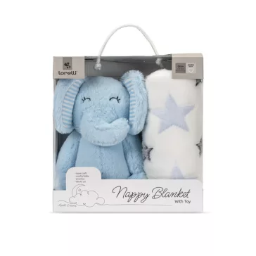 Lorelli Nappy takaró 75x90 cm - Blue Elephant