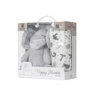 Lorelli Nappy takaró 75x90 cm - Grey Elephant