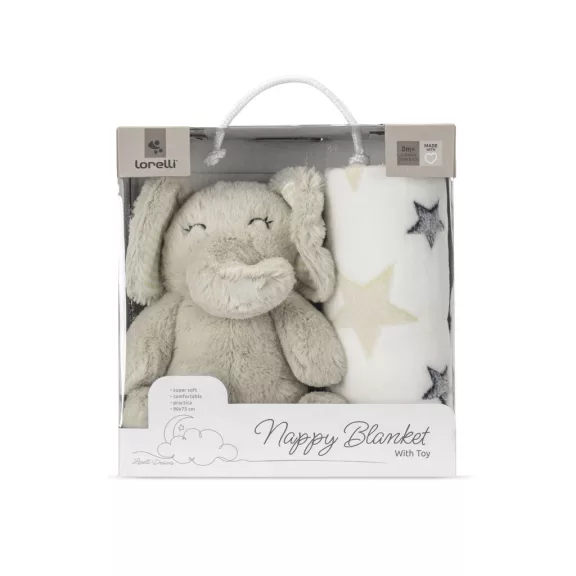 Lorelli Nappy takaró 75x90 cm - Beige Elephant