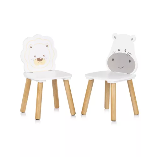 Chipolino Asztalka 2 székkel - hippo and lion