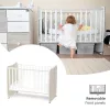Lorelli Stars ringatható kiságy 60x120 - White / Light oak