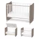 Lorelli Stars ringatható kiságy 60x120 - White / Coffee