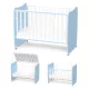 Lorelli Stars ringatható kiságy 60x120 - White / Baby Blue