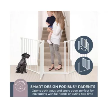   Dreambaby Discovery 3 biztonsági ajtórács 74,5-195 cm - fehér