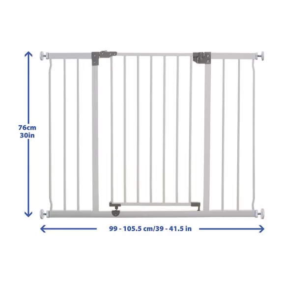 Dreambaby Liberty extra széles biztonsági ajtórács 99-105,5 cm - fehér