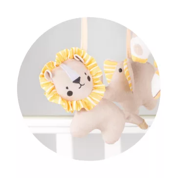 Chipolino Lion & Friends projektoros zenélő forgó - beige