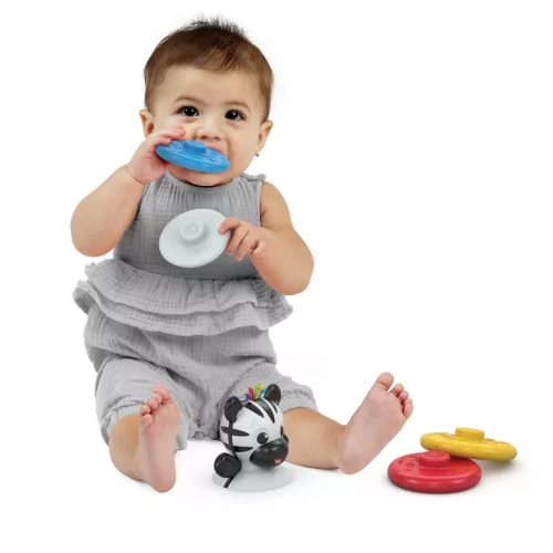 Baby Einstein Rágóka építőjáték, zebra Stack & Wobble Zen™, 3 hó+