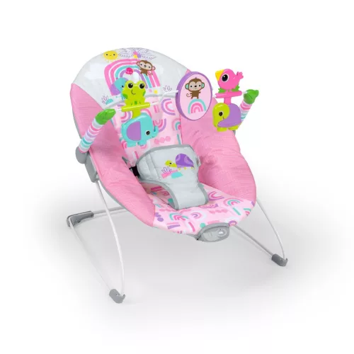 Bright Starts Rezgő pihenőszék, Pink Paradise™, 0 hó+, 9 kg-ig