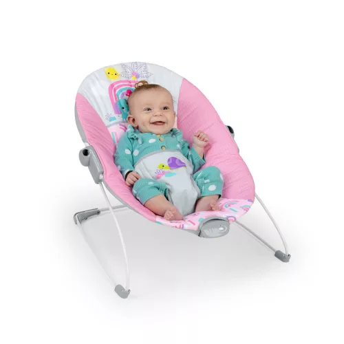 Bright Starts Rezgő pihenőszék, Pink Paradise™, 0 hó+, 9 kg-ig