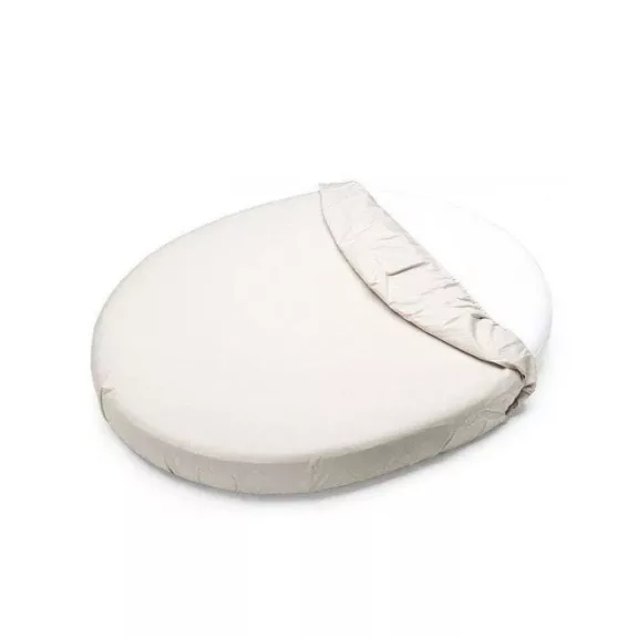 Petite&Mars Vízhatlan lepedő ovális kiságyakhoz, Soft Dream, Oval 84x50 cm, White