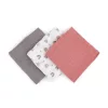 Petite&Mars Bambusz muszlin 3db-os pelenka szett, Moussy Rose Rainbows, 68 x 68 cm