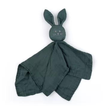   Petite&Mars Bambusz muszlin szundikendő, Hugo Misty Green, 0 hó+