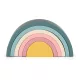 Petite&Mars szilikon egymásra rakható játék, Rainbow, Misty Green, 12 hó+