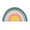 Petite&Mars szilikon egymásra rakható játék, Rainbow, Misty Green, 12 hó+