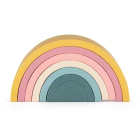   Petite&Mars Szilikon egymásra rakható játék, Rainbow, Intense Ochre, 12 hó+