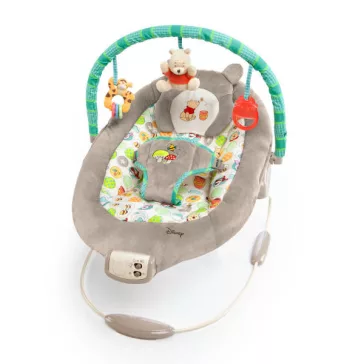   Bright Starts Rezgő pihenőszék dallamokkal, Winnie the Pooh Dots & Hunny, 0 hó+, 9 kg-ig