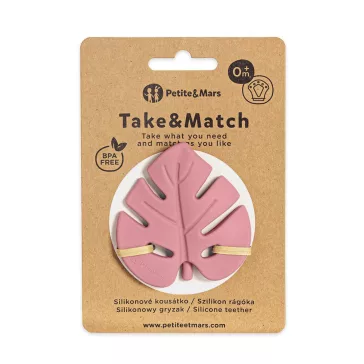   Petite&Mars Szilikon rágóka, Take&Match, Dusty Rose, 0 hó+