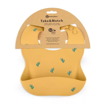 Petite&Mars Szilikon előke, Take&Match, 6 hó+, Ochre Cacti