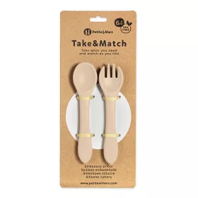   Petite&Mars Szilikon evőeszközök, TAKE&MATCH, Desert Sand, 6 hó+