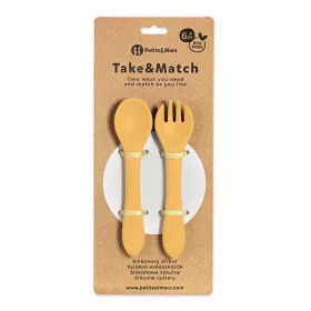   Petite&Mars Szilikon evőeszközök, TAKE&MATCH, Intense Ochre, 6 hó+