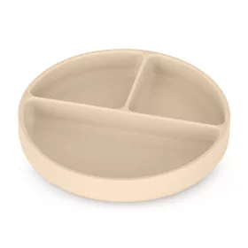  Petite&Mars Szilikon osztott kerek tányér, Take&Match, Desert Sand, 6 hó+