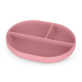   Petite&Mars Szilikon osztott ovális tányér, Take&Match, Dusty Rose, 6 hó+