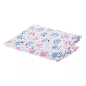   Akuku PEVA pelenkázó lap 55×70 cm – Kék-rózsaszín baglyos