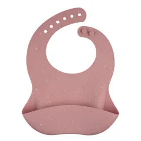 Canpol babies Szilikon előke zsebbel, DOTS - pink