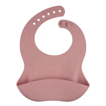 Canpol babies Szilikon előke zsebbel, DOTS - pink