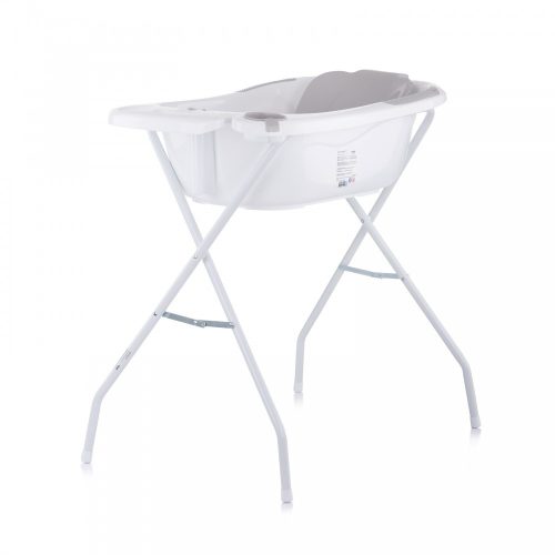 Chipolino Vela kád babatartóval és leeresztő dugóval 87cm + kádállvány - Grey